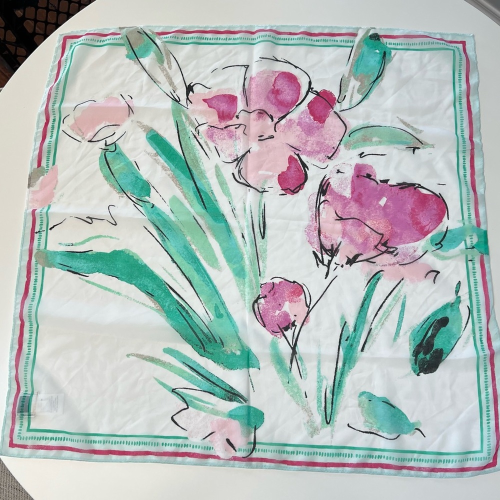 A New Day watercolor floral print scarf